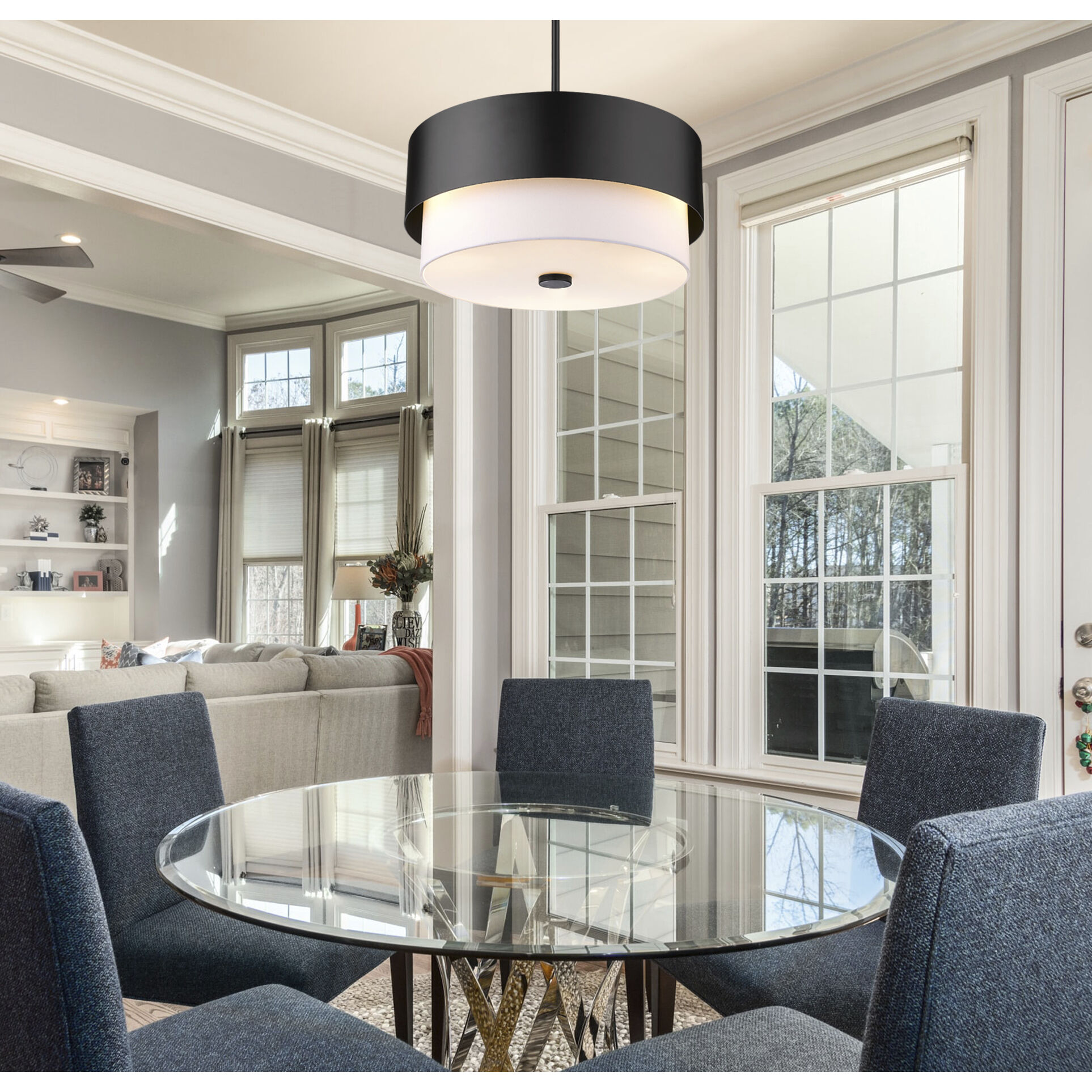 Counterpoint 3 Light 18 inch Matte Black Pendant Ceiling Light