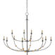 Balladier 12 Light 45.5 inch Hiroshi Gray and Contemporary Gold Leaf Chandelier Ceiling Light