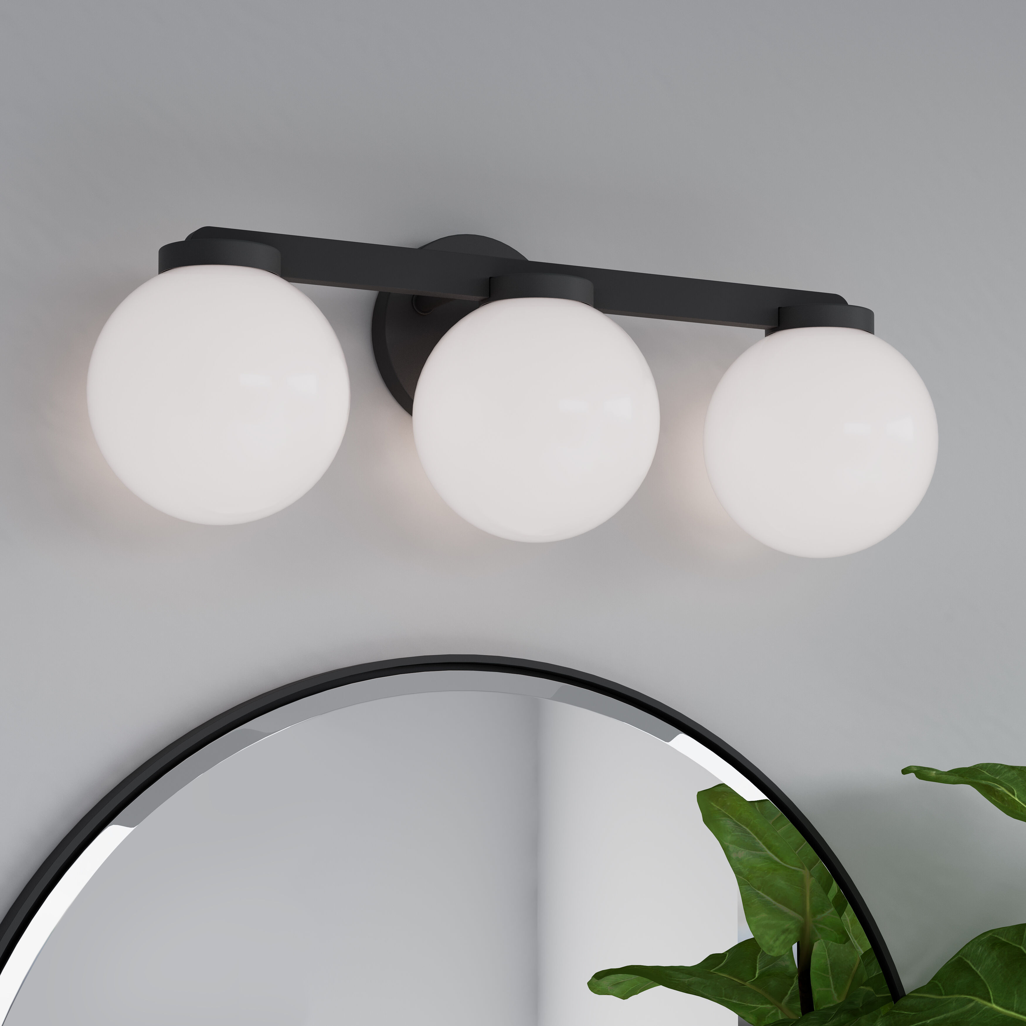 Ardeva 3 Light 22 inch Matte Black Bathroom Vanity Light Wall Light