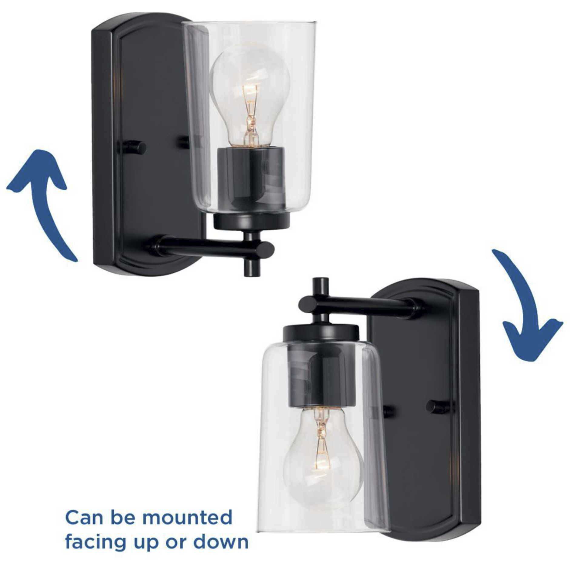 Adley 1 Light 5 inch Matte Black Bath Vanity Wall Light