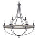 Lyles 9 Light 35 inch Graphite Chandelier Ceiling Light