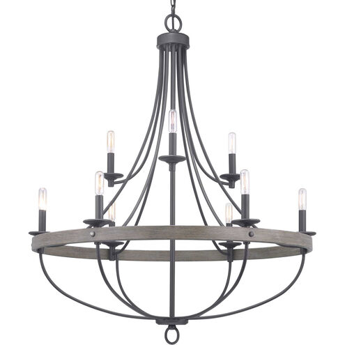 Lyles 9 Light 35 inch Graphite Chandelier Ceiling Light