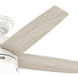 Bardot 44 inch Fresh White with Fresh White/Light Oak Blades Ceiling Fan