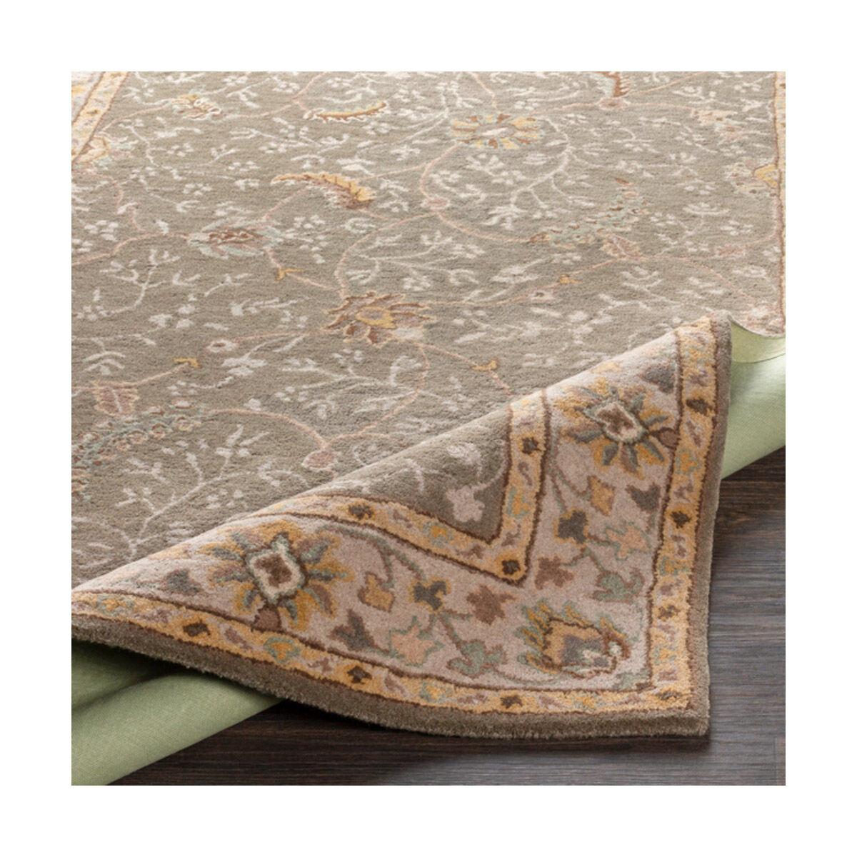 Caesar 180 X 144 inch Medium Gray/Camel/Dark Brown/Sage/Charcoal/Khaki Rugs, Wool