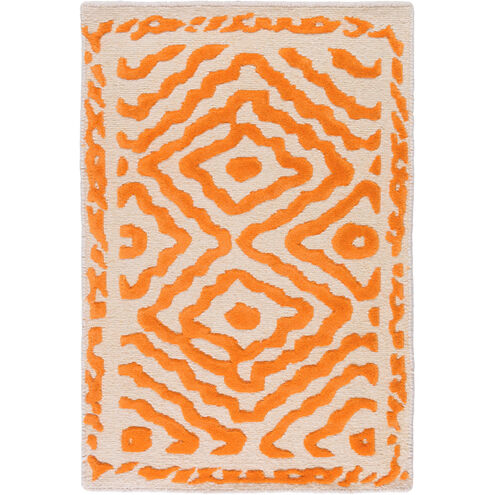 Atlas 36 X 24 inch Burnt Orange, Beige Rug