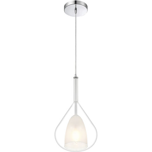 Ray LED 7.75 inch Chrome and Clear and Frosted White Pendant Ceiling Light