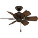 Wailea 31 inch Brushed Cocoa with Dark Walnut, Dark Walnut Blades Ceiling Fan
