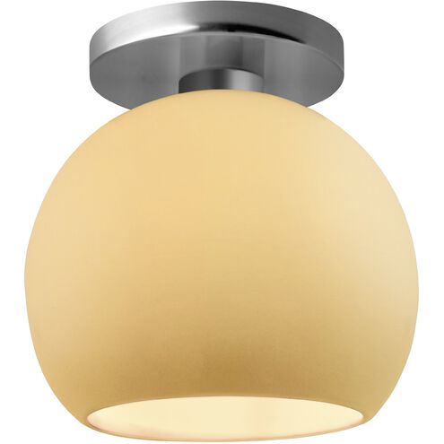 Radiance LED 10 inch Muted Yellow and Brushed Nickel Semi Flush Ceiling Light