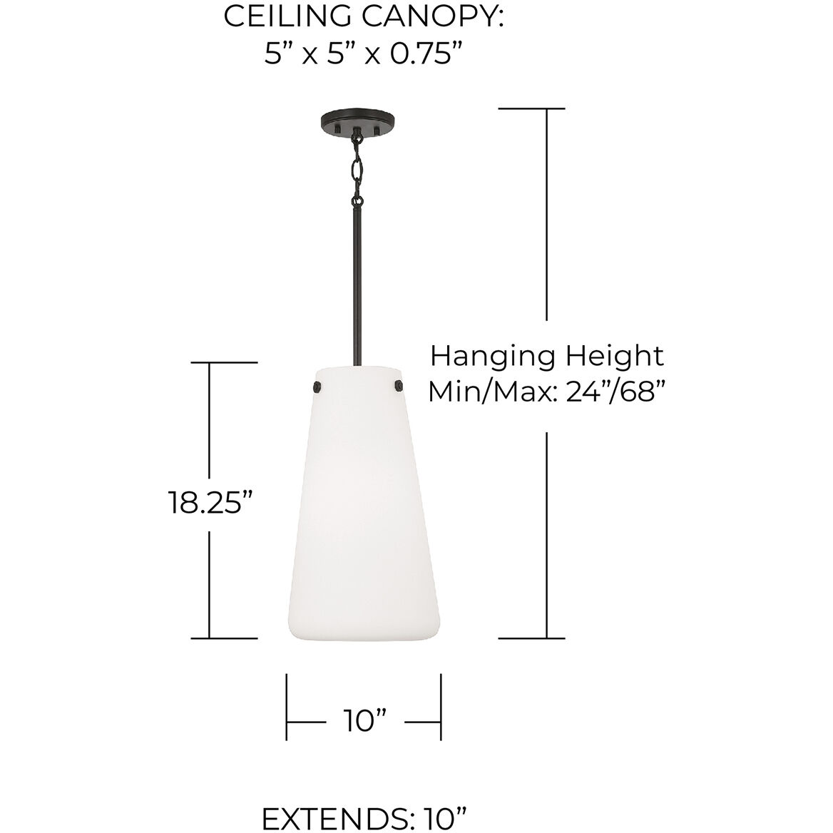 Averitt 1 Light 10 inch Matte Black Pendant Ceiling Light