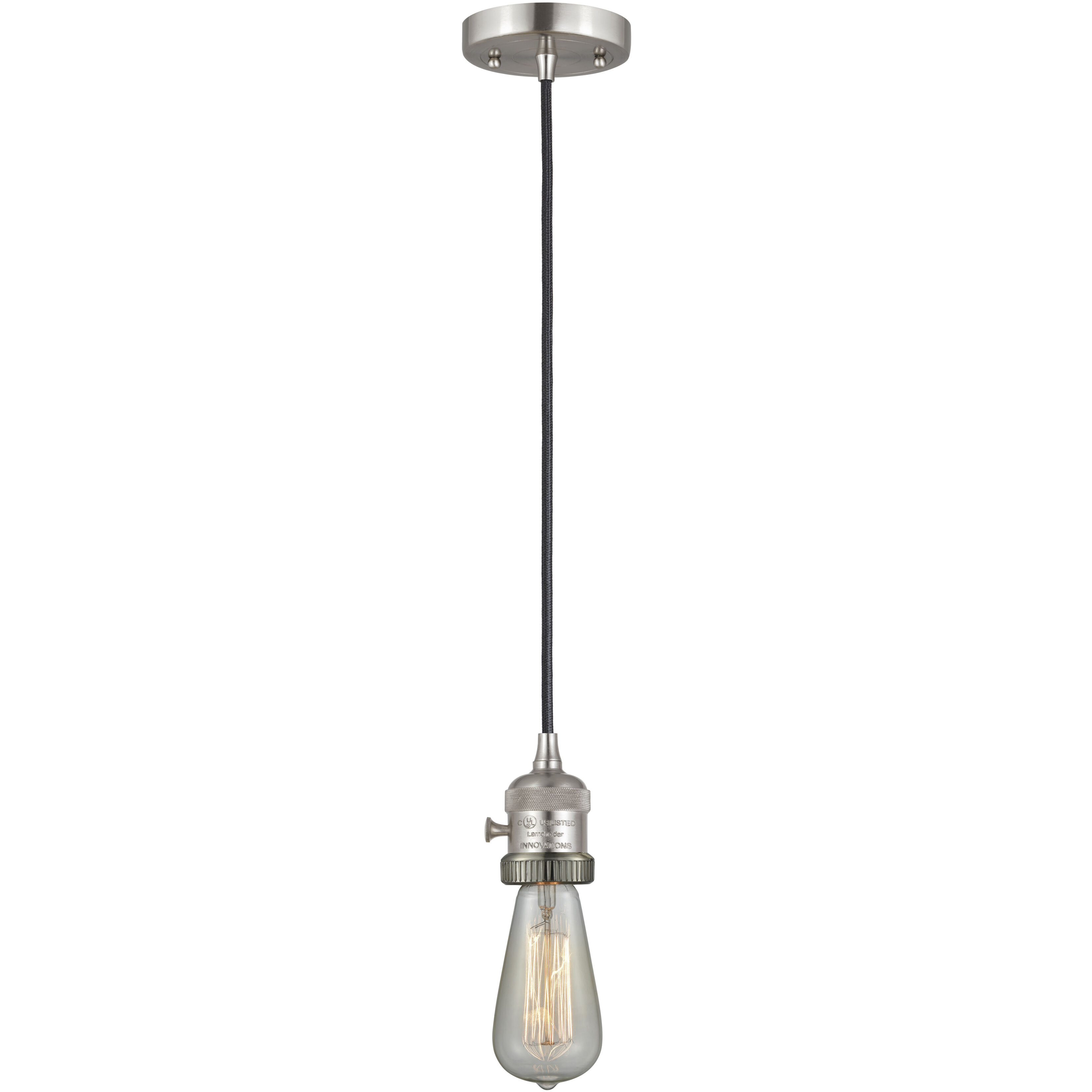 Franklin Restoration Cone 1 Light 12 inch Brushed Satin Nickel Mini Pendant Ceiling Light in Incandescent, Seedy