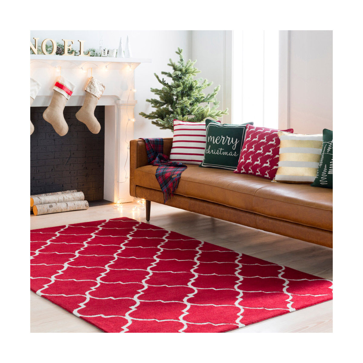 Holden 114 X 90 inch Bright Red Indoor Area Rug, Rectangle