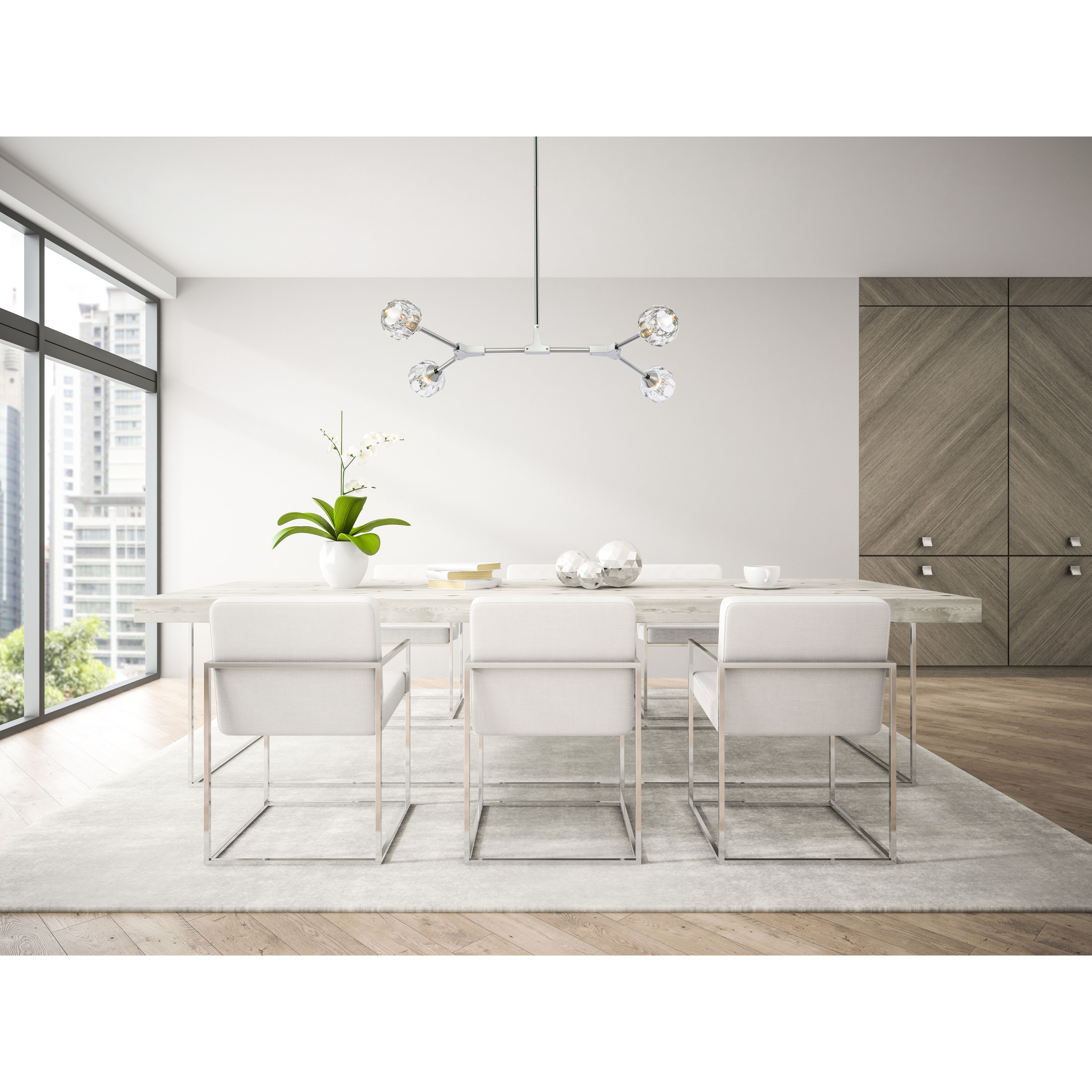 Zayne 4 Light 29 inch Chrome Pendant Ceiling Light