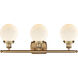 Ballston Beacon 3 Light 26 inch Brushed Brass Bath Vanity Light Wall Light in Matte White Glass