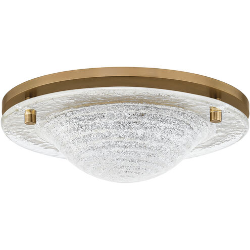 Halston LED 14 inch Patina Brass Flush Mount Ceiling Light