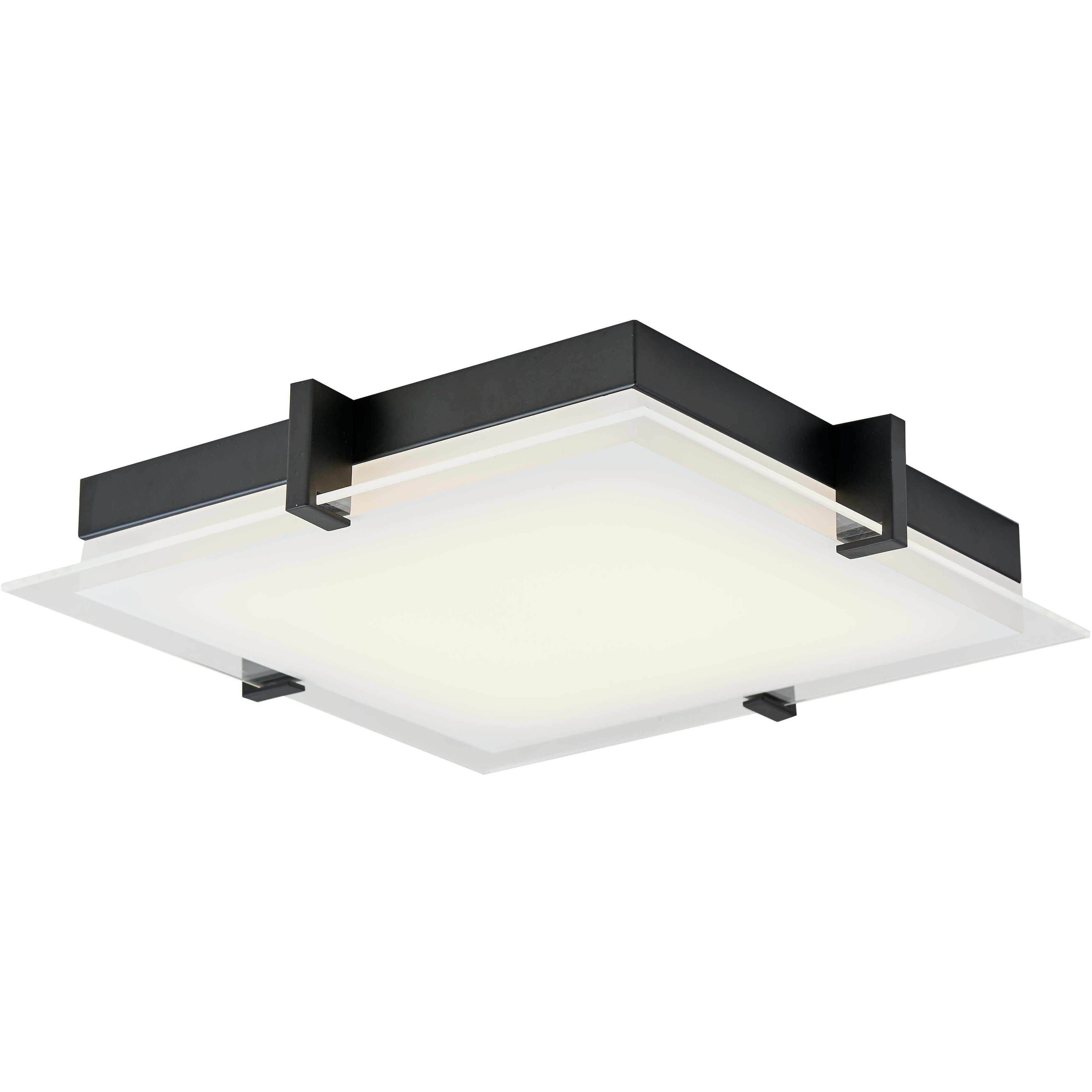 Matrix LED 15.4 inch Black Flush Mount Ceiling Light
