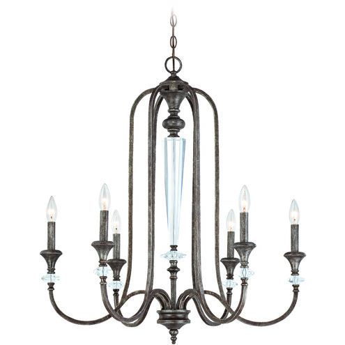 Boulevard 6 Light 29.37 inch Mocha Bronze Silver Wash Chandelier Ceiling Light