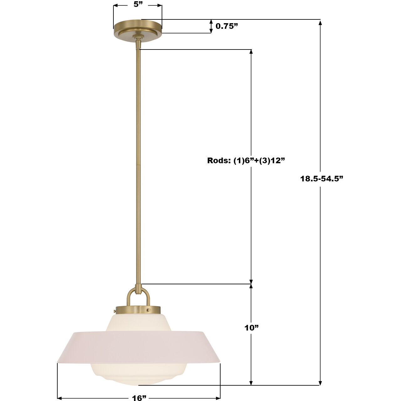 Xander 1 Light 16 inch Vibrant Gold Pendant Ceiling Light