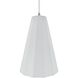 Radiance Collection - Fluted Pendant Ceiling Light in Brushed Nickel, White Cord, Replaceable Bulb, Gloss White (outside and inside of fixture), 9W x 13H, Form+Finish+Function