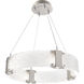 Parallel LED 23.9 inch Beige Silver Chandelier Ceiling Light in Metallic Beige Silver, Clear Rimelight, 2700K LED, Ring