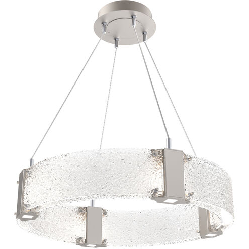 Parallel LED 23.9 inch Beige Silver Chandelier Ceiling Light in Metallic Beige Silver, Clear Rimelight, 2700K LED, Ring