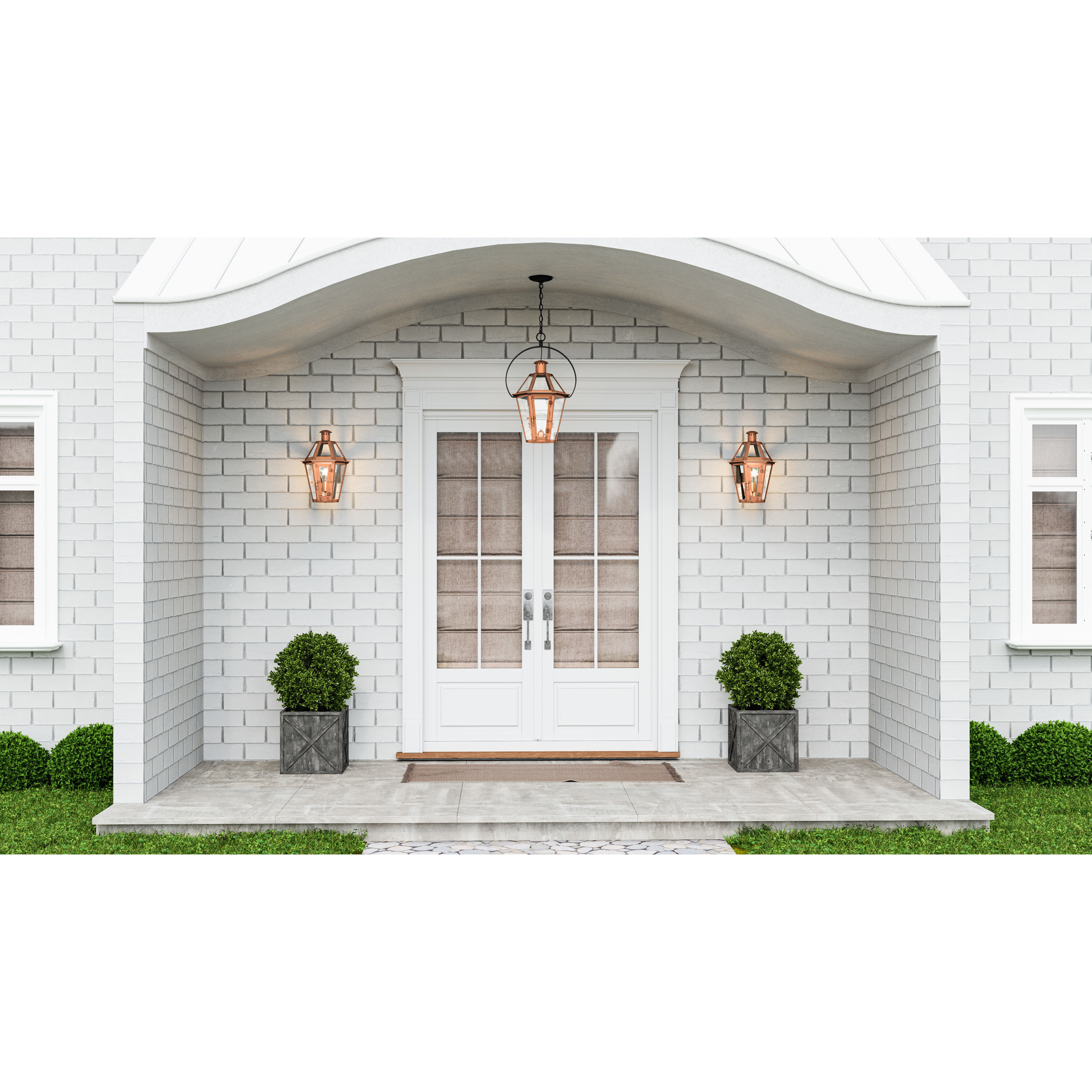 Burdett 1 Light 16 inch Aged Copper Outdoor Wall Lantern