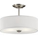 Shailene 3 Light 14 inch Brushed Nickel Semi Flush Light Ceiling Light