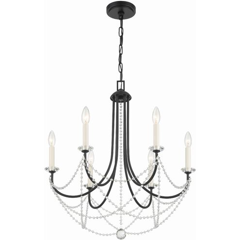 Delilah 6 Light 24 inch Matte Black Chandelier Ceiling Light