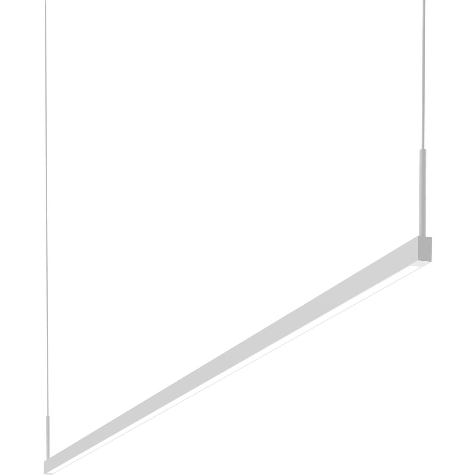 Thin-Line LED 72 inch Satin White Pendant Ceiling Light in 6ft., 3000K