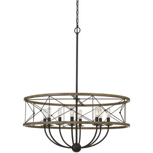 Modica 8 Light 30 inch Distress Ivory and Iron Pendant Ceiling Light