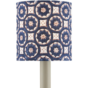 Block Print Navy and White with Red Drum Chandelier Shade