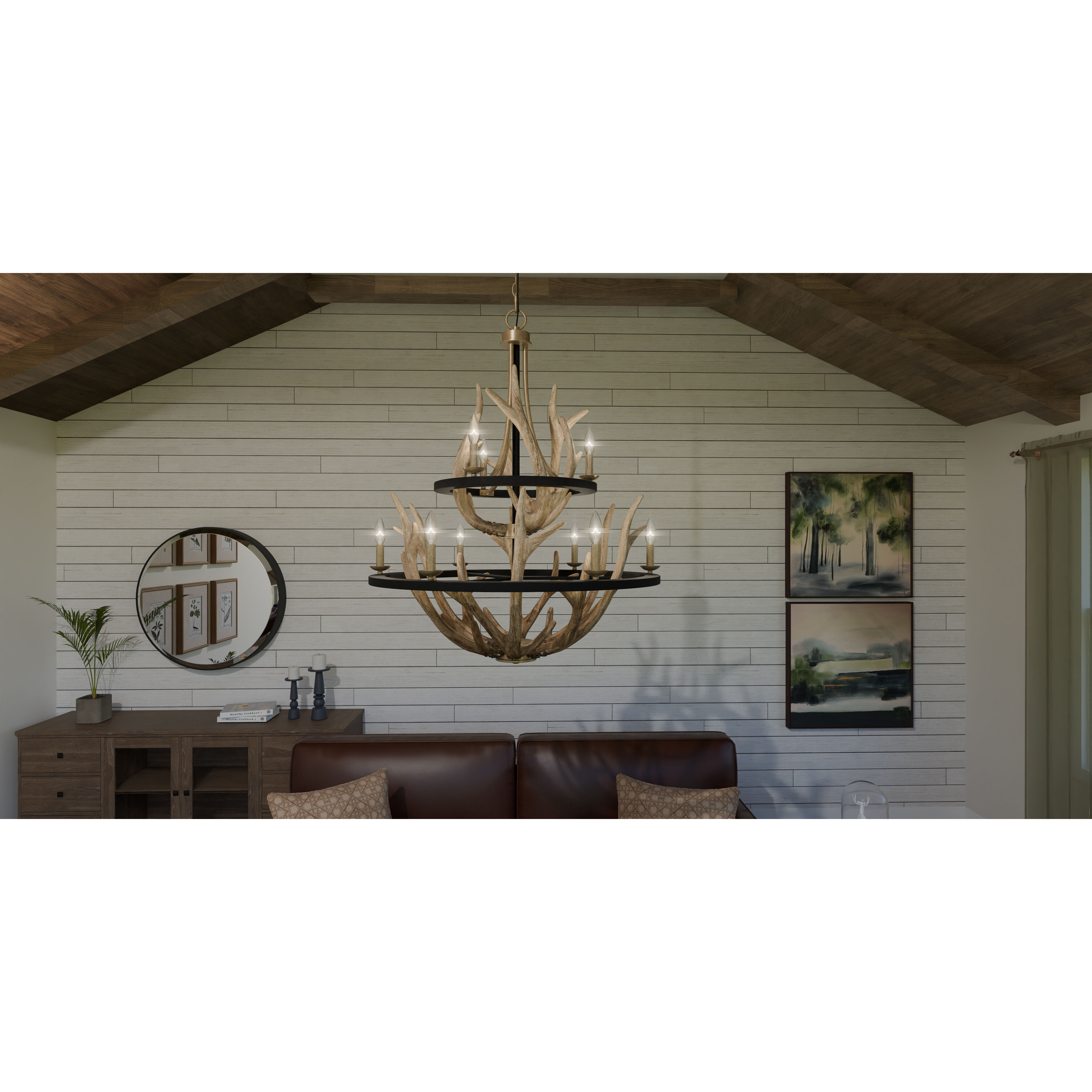 Journey 9 Light 32 inch Earth Black Chandelier Ceiling Light