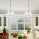 Art Glass 1 Light 12 inch Antique Brass Mini Pendant Ceiling Light