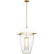 Ray Booth Ovalle LED 20 inch Antique Brass Lantern Pendant Ceiling Light