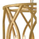 Leona 4 Light 14 inch Distressed Brass Pendant Ceiling Light