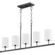 Harmony 5 Light 39 inch Matte Black Linear Chandelier Ceiling Light