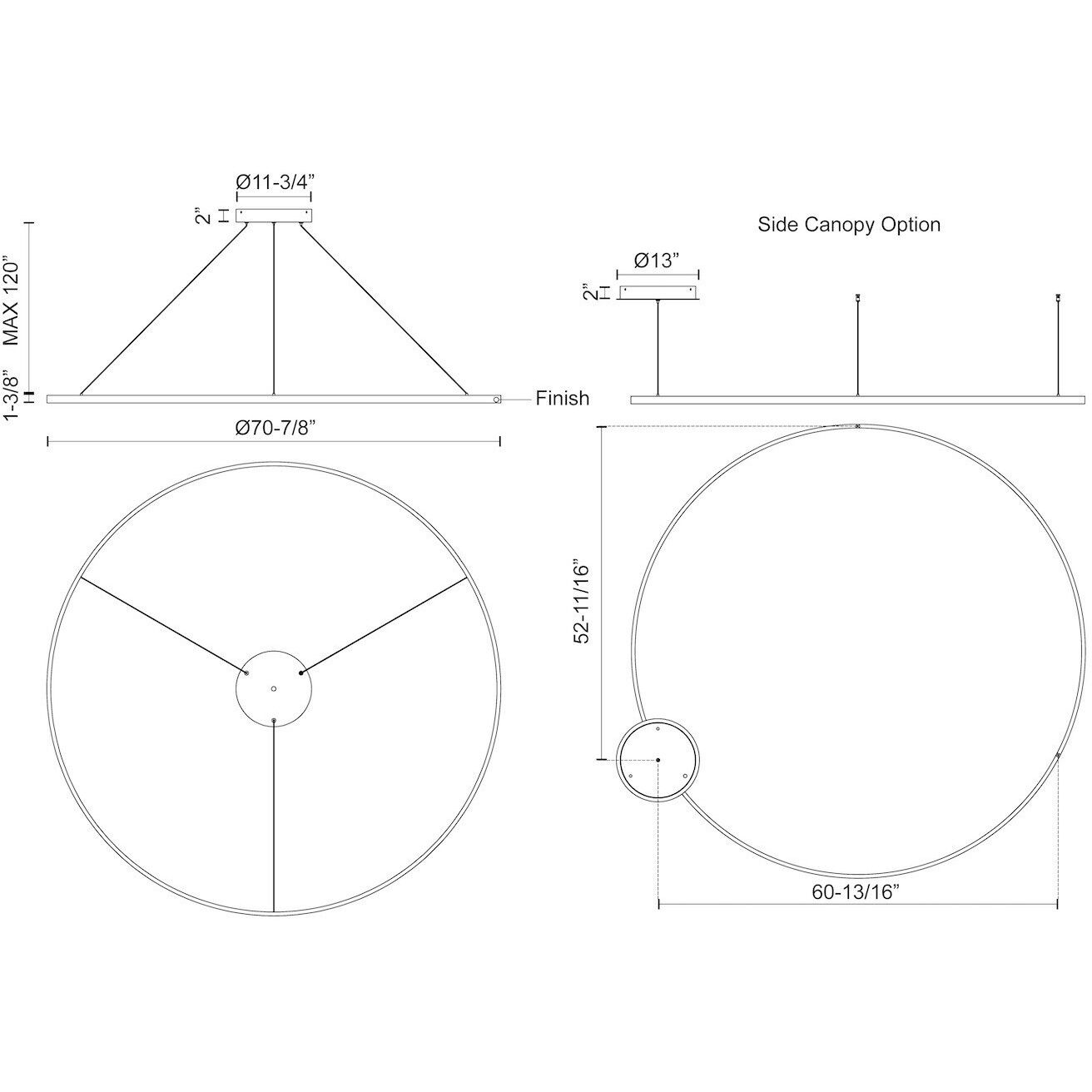 Cerchio Pendant Ceiling Light in White