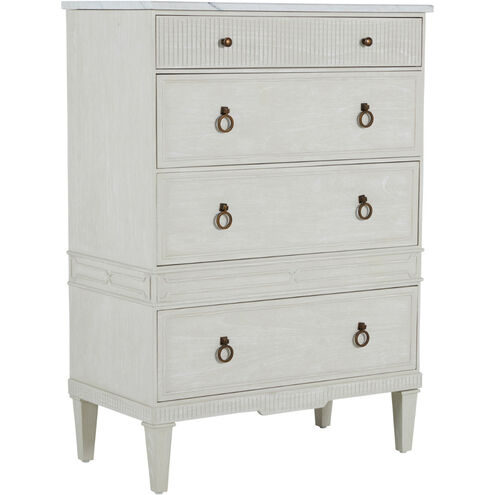 Archie Cerused White / Agros White Stone / Antique Bronze Cabinet