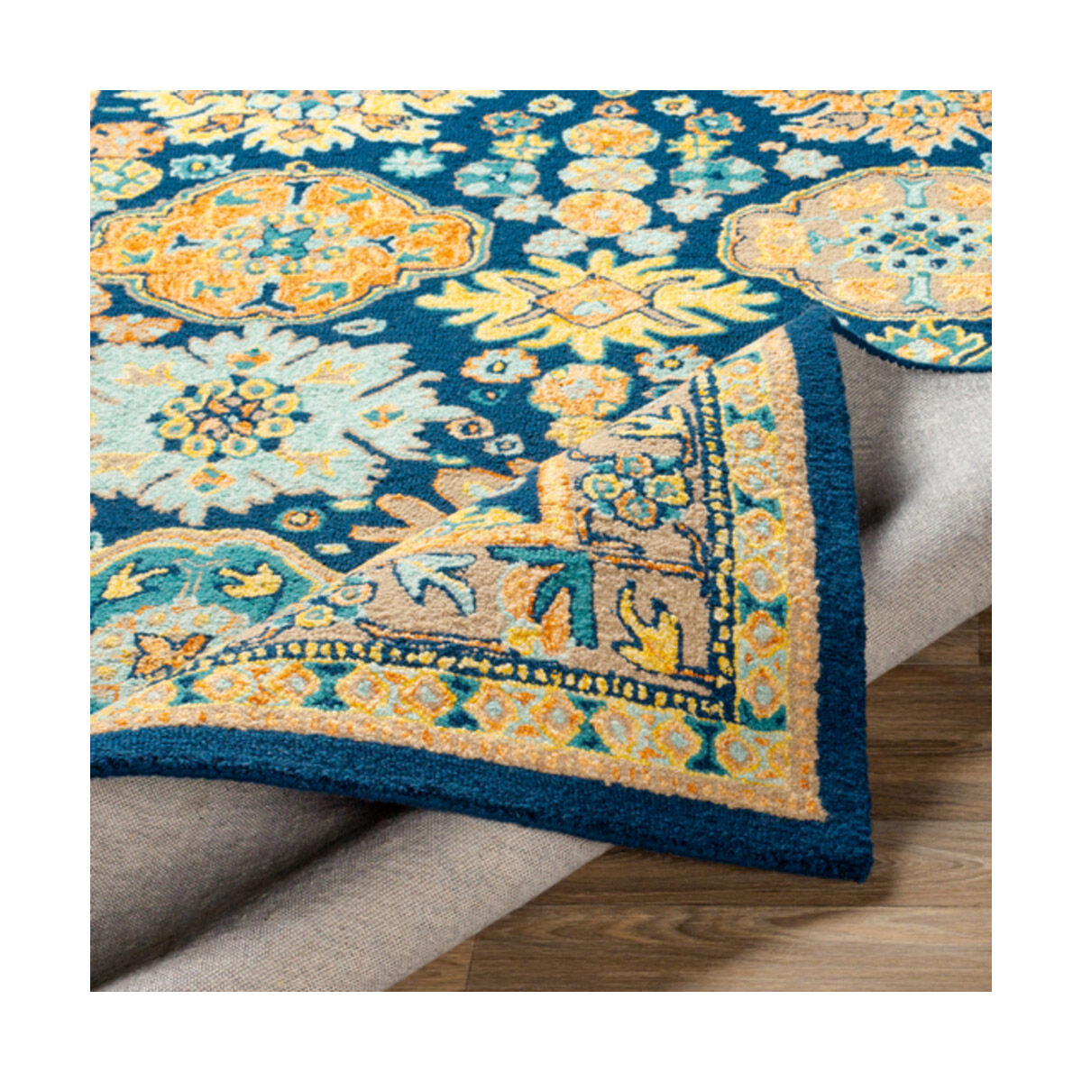 Serafina 72 X 48 inch Dark Blue/Saffron/Burnt Orange/Khaki/Butter/Teal Rugs