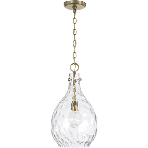 Brentwood 1 Light 9.75 inch Aged Brass Pendant Ceiling Light