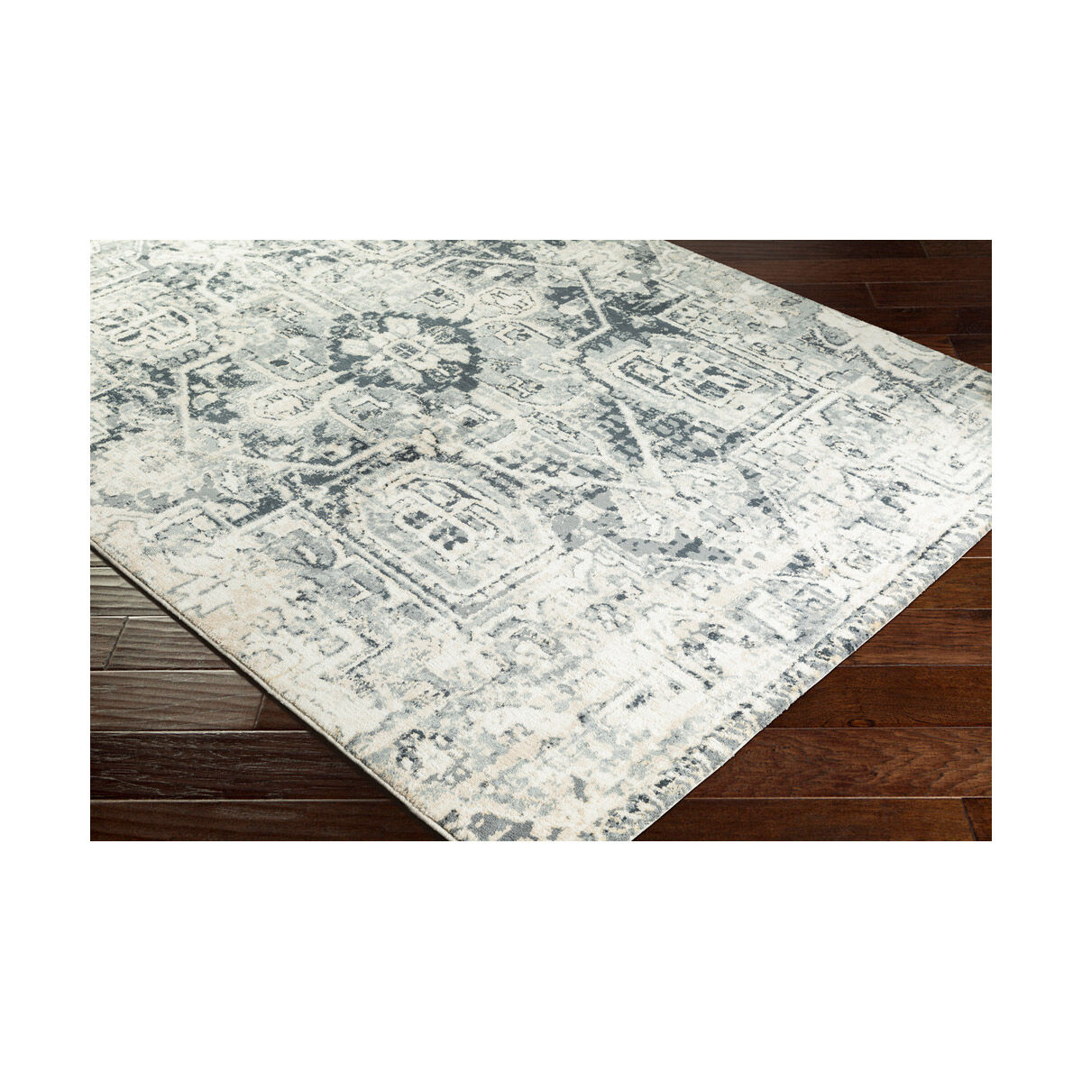 Apricity 90 X 63 inch Light Gray/Medium Gray/White/Cream Rugs, Rectangle