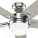 Anisten 44 inch Brushed Nickel with Matte Nickel/Light Grey Oak Blades Ceiling Fan