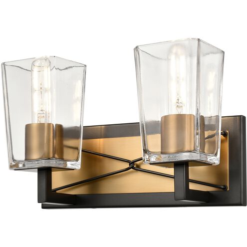 Riverdale 2 Light 13.25 inch Brass and Graphite Bath Vanity Wall Light