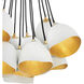 Lisa McDennon Nula 15 Light 26 inch Shell White with Gold Leaf Indoor Chandelier Ceiling Light