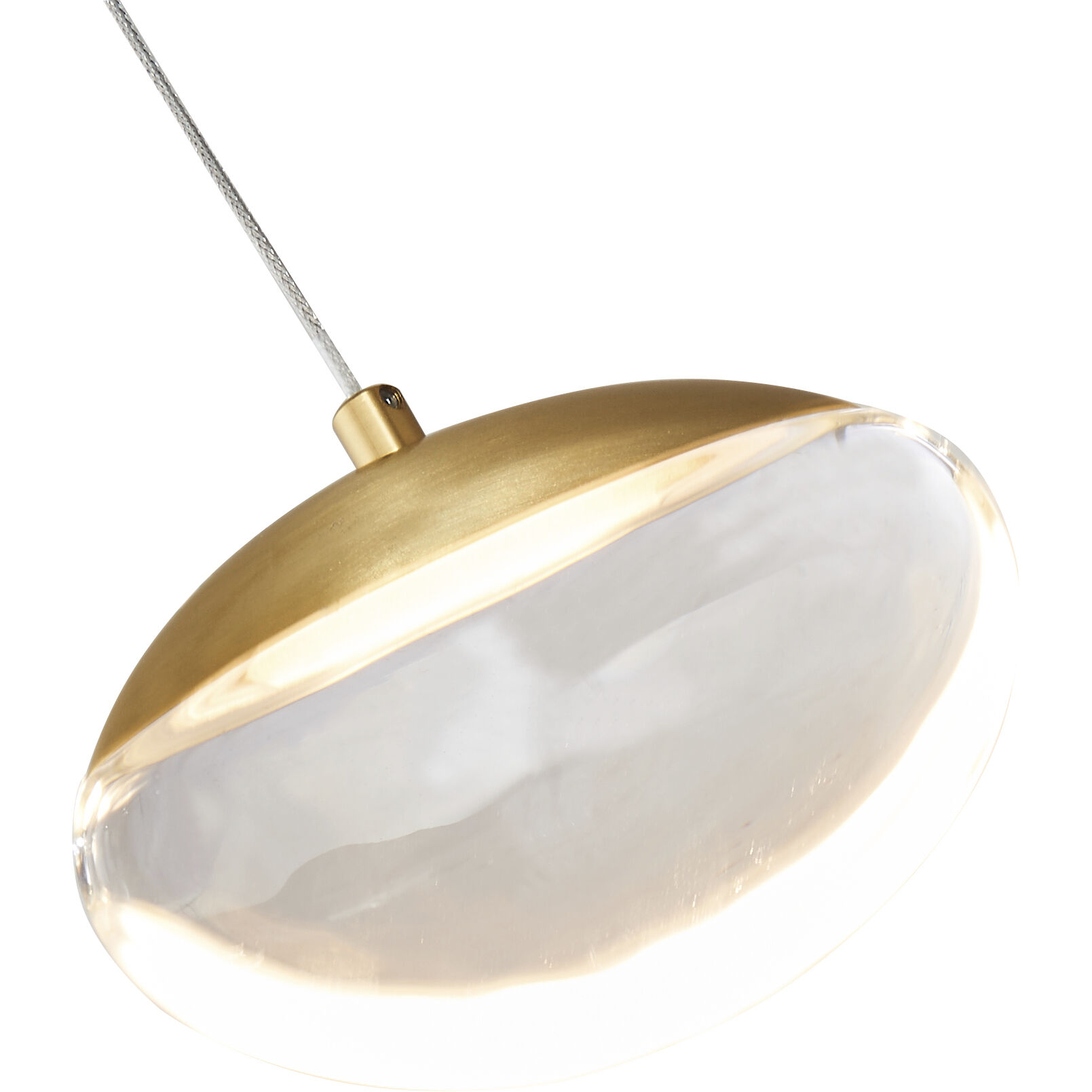 Athena LED 2.4 inch Matte Black and Brushed Brass Pendant Ceiling Light