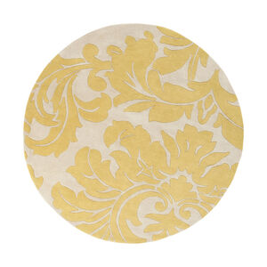Athena 72 inch Yellow and Neutral Area Rug, Wool