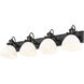 Hines 4 Light 34.5 inch Matte Black Bath Vanity Light Wall Light in Opal Glass