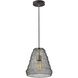 Adesso Sheridan 1 Light 10 inch Black with Antique Brass Accents Pendant Ceiling Light 3567-01 - Open Box