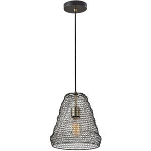 Sheridan 1 Light 10 inch Black with Antique Brass Accents Pendant Ceiling Light