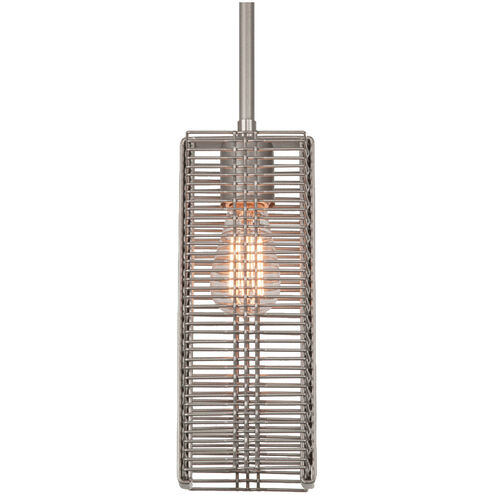Downtown Mesh 1 Light 4 inch Beige Silver Pendant Ceiling Light in Adjustable Cord, Exposed Bulb, Metallic Beige Silver, E26 Incandescent