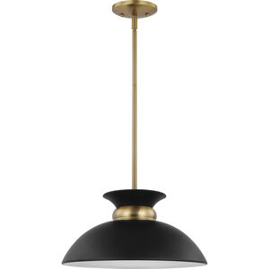 Perkins 1 Light 15 inch Matte Black/Burnished Brass Pendant Ceiling Light